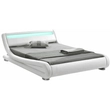 Modern ágy RGB LED-világítással, fehér, 160x200, FILIDA