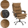 Irodai szék lábtartóval, textilbőr barna, DRAKE