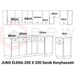 Kép 2/2 - JUNO ELENA 200x200 cm L alakú konyhablokk wenge