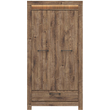 Kép 1/3 - Torin akasztós szekrény 2 ajtóval és 1 fiókkal, barna ribbeck tölgy színben
