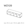 Kép 1/5 - BRIKS Nyitott fekvő fali szekrény WZO120