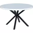Étkezőasztal, fehér matt/fekete, átmérő 120 cm, MEDOR