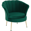 Kép 1/22 - Fotel Art-deco stílusban, smaragd Velvet anyag/gold króm-arany, NOBLIN NEW
