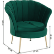 Kép 18/22 - Fotel Art-deco stílusban, smaragd Velvet anyag/gold króm-arany, NOBLIN NEW