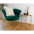 Kép 21/22 - Fotel Art-deco stílusban, smaragd Velvet anyag/gold króm-arany, NOBLIN NEW