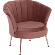 Kép 1/27 - Fotel Art-deco stílusban, rózsaszín Velvet anyag/gold króm-arany, NOBLIN NEW