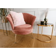Kép 13/27 - Fotel Art-deco stílusban, rózsaszín Velvet anyag/gold króm-arany, NOBLIN NEW