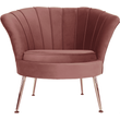 Kép 17/27 - Fotel Art-deco stílusban, rózsaszín Velvet anyag/gold króm-arany, NOBLIN NEW