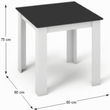 Kép 2/2 - Étkezőasztal, fehér/fekete, 80x80 cm, KRAZ