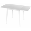 Kép 1/3 - Étkezőasztal, MDF fóliázott/fém, fehér, 60-120x60 cm, MAURO