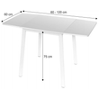 Kép 3/3 - Étkezőasztal, MDF fóliázott/fém, fehér, 60-120x60 cm, MAURO
