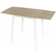 Kép 1/3 - Étkezőszék, MDF fóliázott/fém, tölgy sonoma/fehér, 60-120x60 cm, MAURO