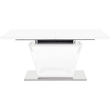 Kép 10/18 - Étkezőasztal, nyitható, fehér extra magasfényű/acél, 160-220x90 cm, PERAK