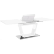 Kép 12/18 - Étkezőasztal, nyitható, fehér extra magasfényű/acél, 160-220x90 cm, PERAK