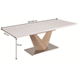 Kép 2/4 - Étkezőasztal, nyitható, MDF+acél, fehér extra HG/tölgy sonoma, 160x90 cm, DURMAN