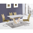 Kép 4/4 - Étkezőasztal, nyitható, MDF+acél, fehér extra HG/tölgy sonoma, 160x90 cm, DURMAN