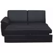 3 személyes kinyitható kanapé támasztékkal, textilbőr fekete, balos, BITER 3 1B ZF