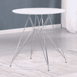 Kép 2/4 - Étkezőasztal, króm/MDF, fehér extra magasfényű HG, átmérő 80 cm, RONDY