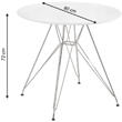 Kép 3/4 - Étkezőasztal, króm/MDF, fehér extra magasfényű HG, átmérő 80 cm, RONDY