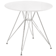 Kép 1/4 - Étkezőasztal, króm/MDF, fehér extra magasfényű HG, átmérő 80 cm, RONDY