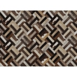Luxus bőrszőnyeg, barna/fekete/bézs, patchwork, 200x300, bőr TIP 2