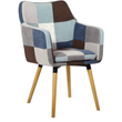 Kép 1/2 - Fotel, kék/bézs minta patchwork/bükk, LANDOR