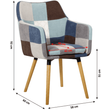 Kép 2/2 - Fotel, kék/bézs minta patchwork/bükk, LANDOR