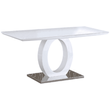 Kép 1/3 - Étkezőasztal, fehér magas fény/acél, 150x80 cm, ZARNI