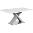 Kép 1/4 - Étkezőasztal, fehér magasfényű HG/beton, 160x90 cm, FARNEL