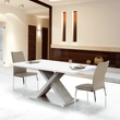 Kép 3/4 - Étkezőasztal, fehér magasfényű HG/beton, 160x90 cm, FARNEL