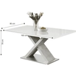 Kép 4/4 - Étkezőasztal, fehér magasfényű HG/beton, 160x90 cm, FARNEL