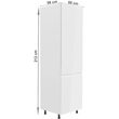 Kép 3/5 - Hűtő beépítő szekrény, fehér/fehér extra magasfényű, jobbos, AURORA D60ZL