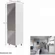 Szekrény a beépíthető hűtőhöz Aurora D60ZL, fehér, szürke