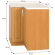 Kép 4/4 - Konyhaszekrény, alsó, sarok, éger, balos, LORA MDF NEW KLASIK S90/90