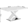 Kép 2/2 - Étkezőasztal, fehér magasfényű HG, 160x90 cm, FARNEL