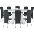 Kép 27/36 - Szétnyitható étkezőasztal, fehér magasfényű HG, 120-160x80 cm, IRAKOL