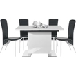 Kép 28/36 - Szétnyitható étkezőasztal, fehér magasfényű HG, 120-160x80 cm, IRAKOL