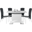 Kép 28/36 - Szétnyitható étkezőasztal, fehér magasfényű HG, 120-160x80 cm, IRAKOL