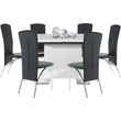 Kép 29/36 - Szétnyitható étkezőasztal, fehér magasfényű HG, 120-160x80 cm, IRAKOL
