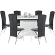 Kép 29/36 - Szétnyitható étkezőasztal, fehér magasfényű HG, 120-160x80 cm, IRAKOL
