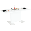 Kép 4/36 - Szétnyitható étkezőasztal, fehér magasfényű HG, 120-160x80 cm, IRAKOL