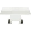 Kép 14/36 - Szétnyitható étkezőasztal, fehér magasfényű HG, 120-160x80 cm, IRAKOL