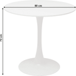 Kép 5/5 - Étkezőasztal, kerek, fehér, matt, átmérő 80 cm, REVENTON