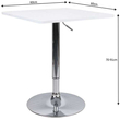 Kép 2/2 - Bár asztal állítható magasságú, fehér, 60x70-91 cm, FLORIAN 2 NEW