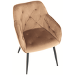Kép 6/16 - Design szék steppelt háttámlával, barna/fekete, BERILIO