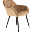 Kép 15/16 - Design szék steppelt háttámlával, barna/fekete, BERILIO