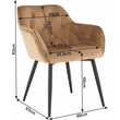 Kép 16/16 - Design szék steppelt háttámlával, barna/fekete, BERILIO