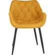 Kép 7/17 - Dizájnos fotel, sárga Velvet anyag, FEDRIS