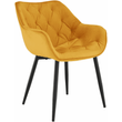 Kép 1/17 - Dizájnos fotel, sárga Velvet anyag, FEDRIS