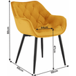 Kép 17/17 - Dizájnos fotel, sárga Velvet anyag, FEDRIS